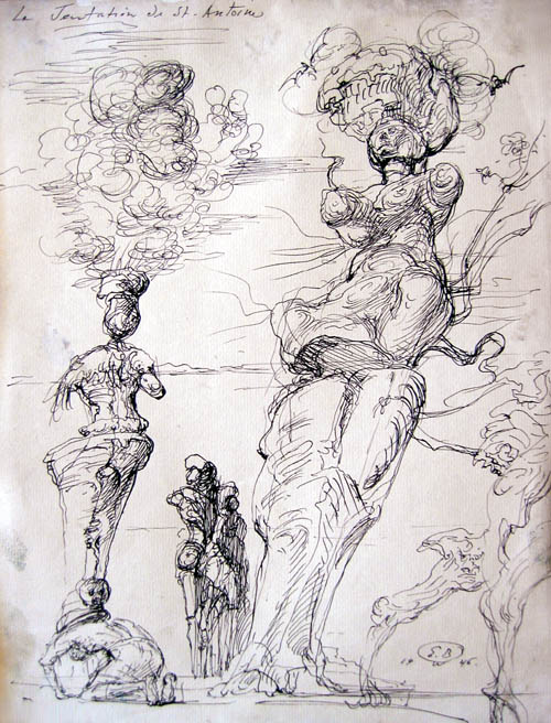 Eugene Berman - La tentation de St. Antoine (The Temptation of St. Anthony) - 1946 ink on paper